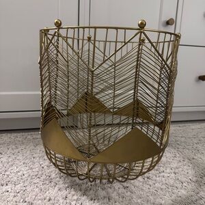 Anthropologie Brass Gold Metal Basket